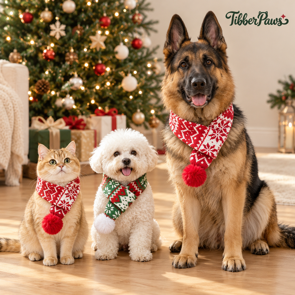 Knitted Holiday Pet Scarf