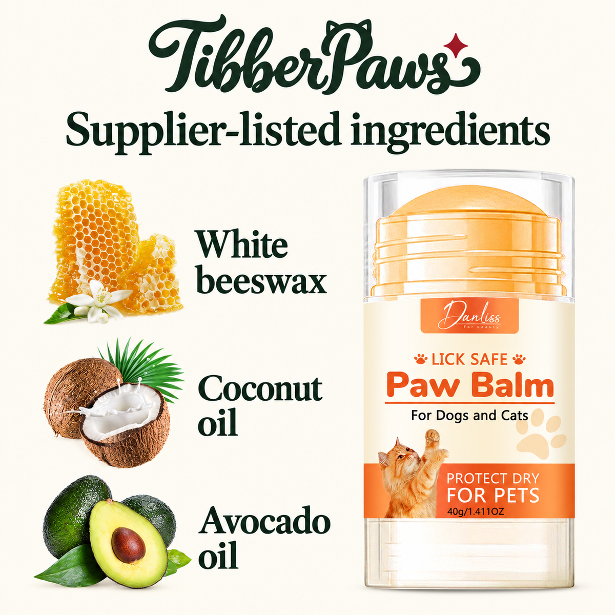Lick-Safe Paw Balm for Dogs & Cats
